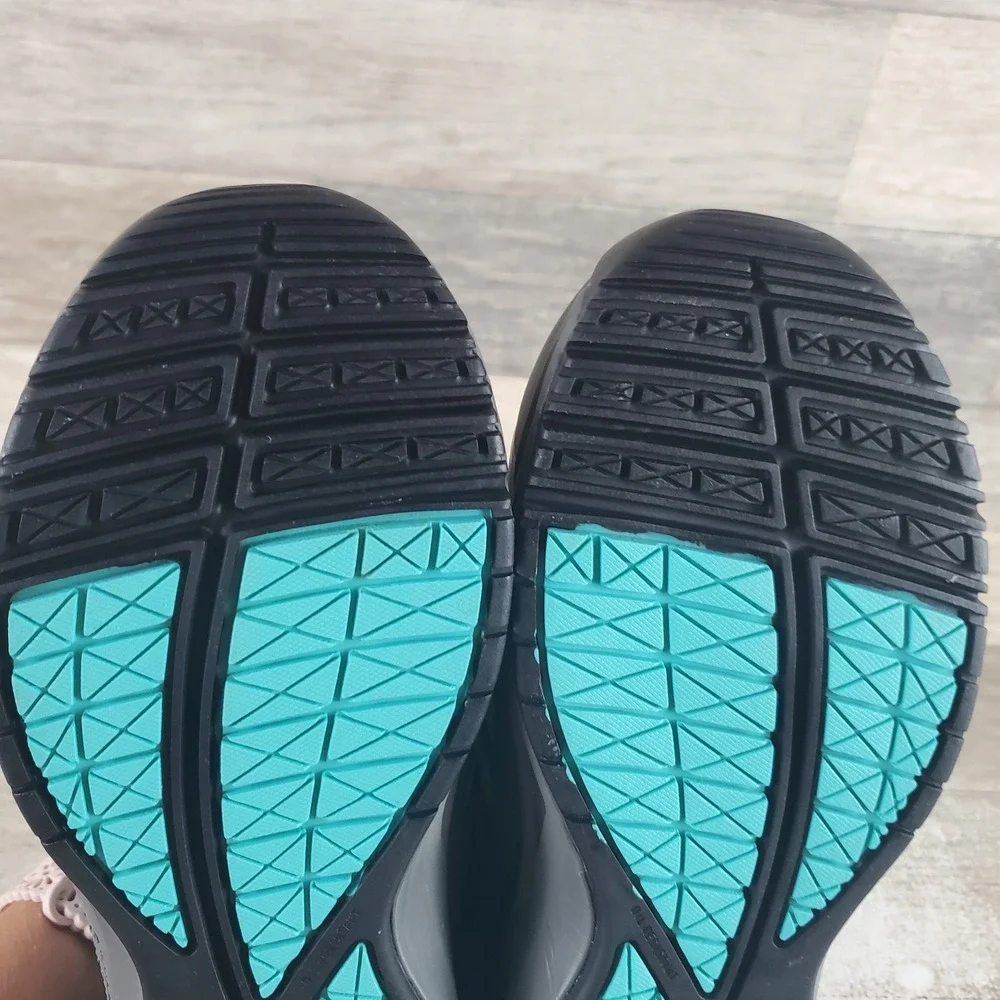 Nautilus N2485 Womens Work Shoes Sz 6.5 B Teal Gray Carbon Fiber Safety Toe